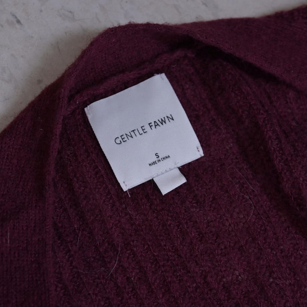 Gentle Fawn | Burgundy red long knit cardigan sweater - Picture 7 of 11